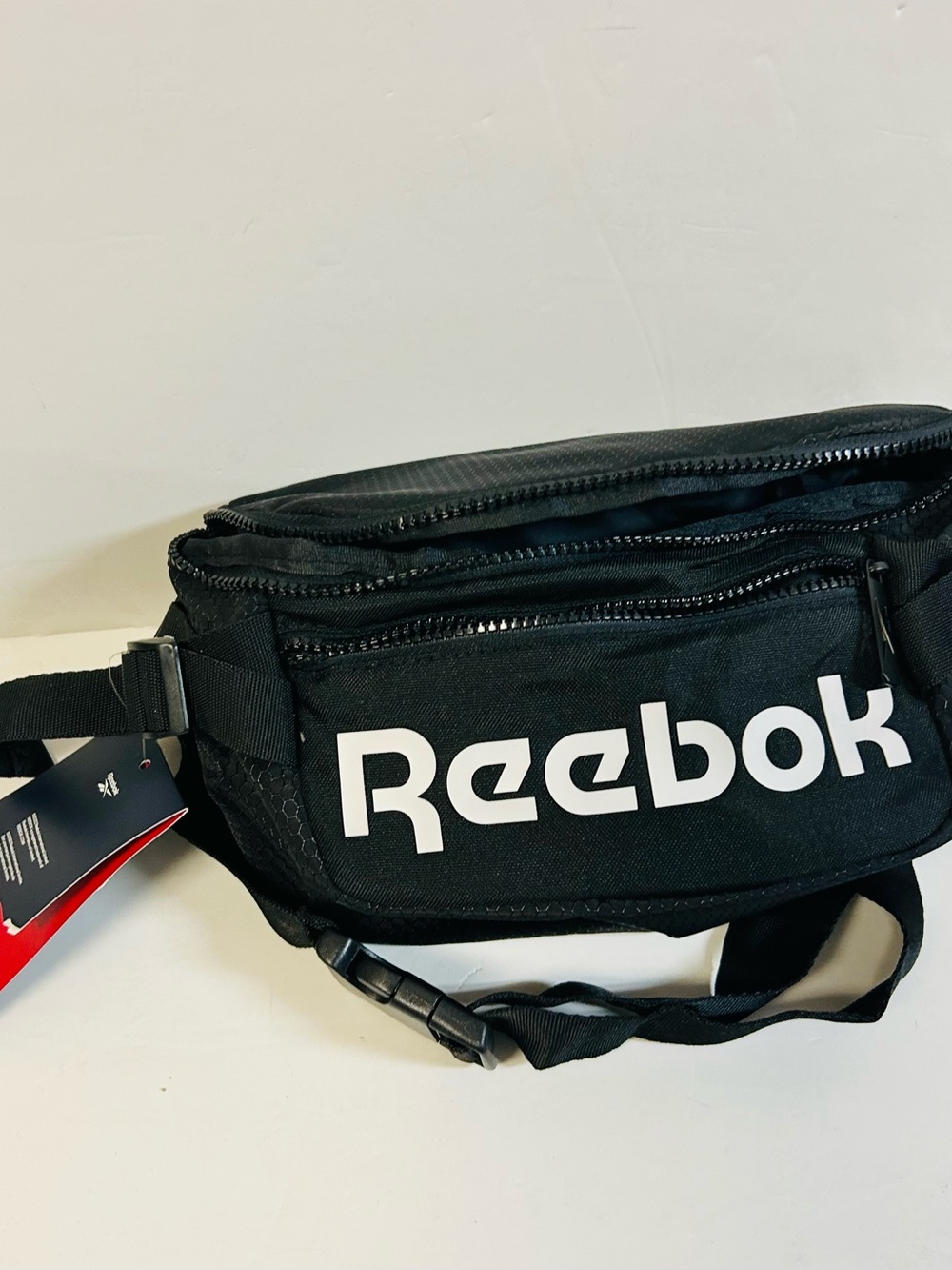 Reebok Black Waist Pack with White Logo